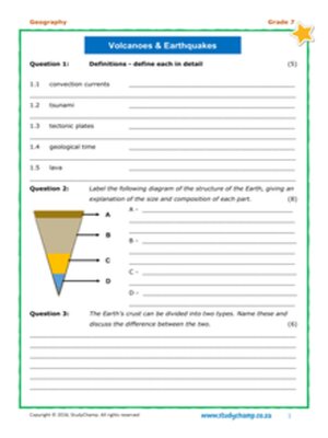 cover image of Grade 7 Geography Test 3: Volcanoes